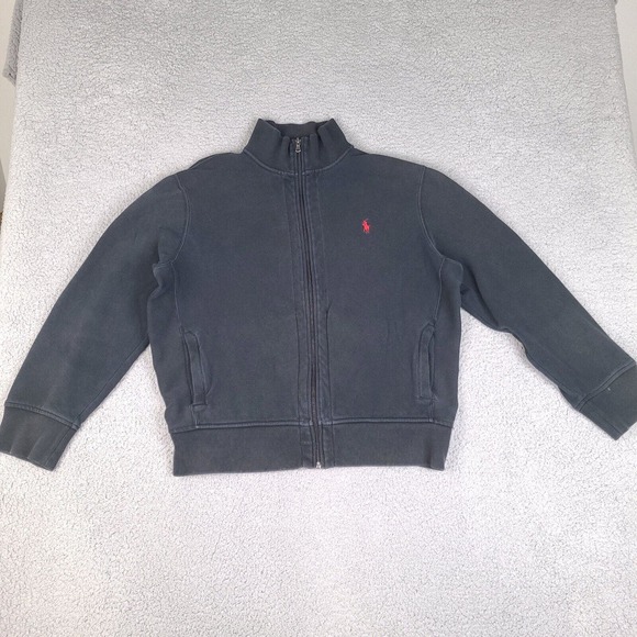 Polo Ralph Lauren Jacket Sweater Womens XL Black Heavy Full Zip Cotton Casual‎ - Picture 1 of 16